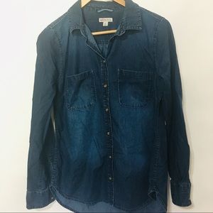Merona Tops - Merona dark wash denim button up Merona Tops - Merona dark wash denim button up